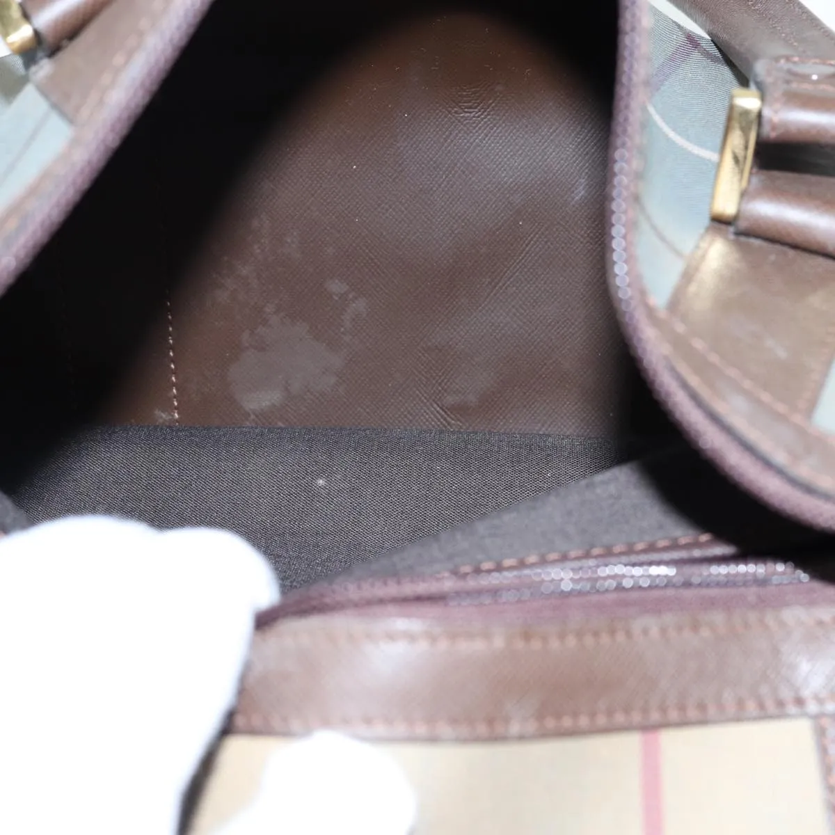 BURBERRYSs Nova Check Boston Bag Canvas Brown  th5134