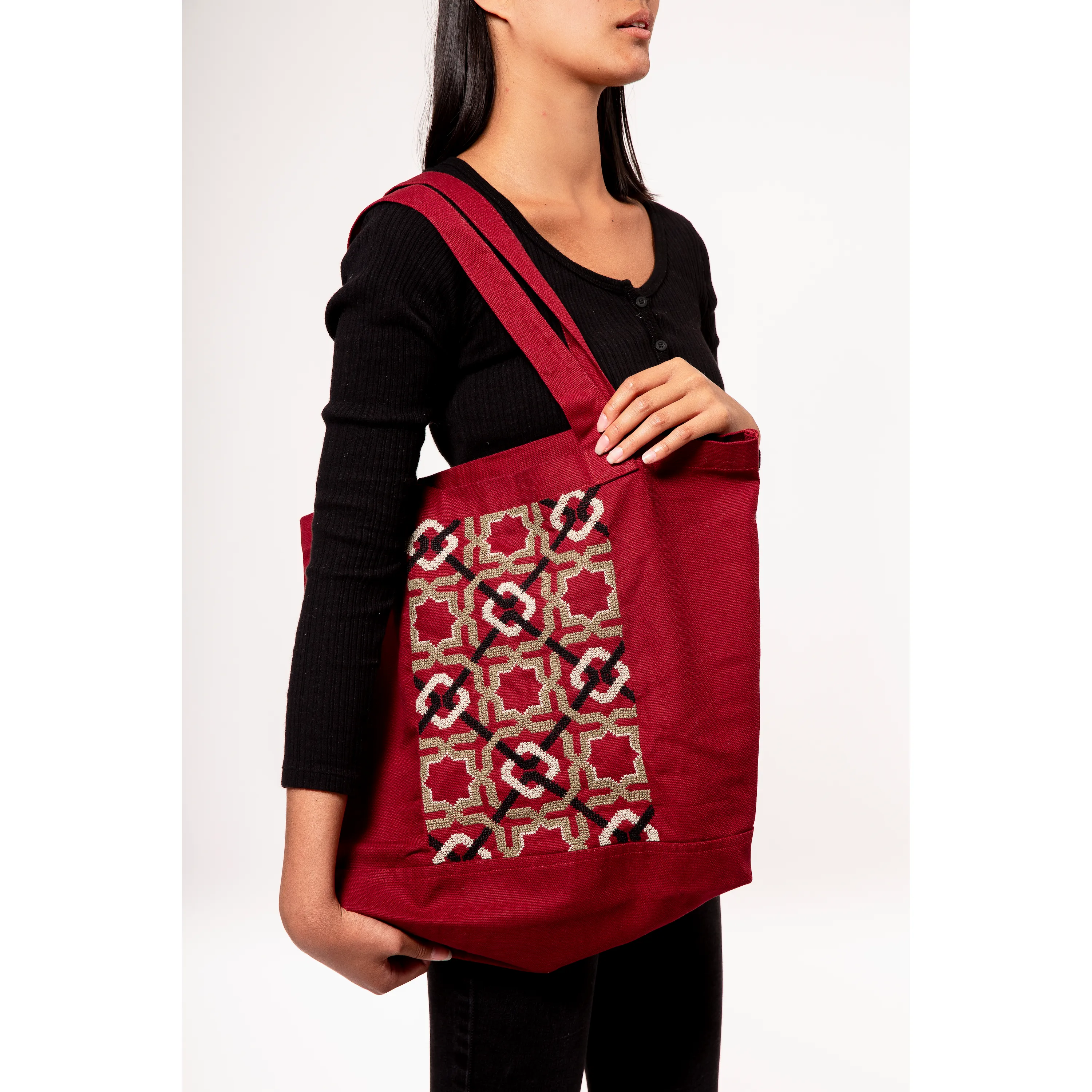 BURGUNDY CANVAS BAG SDG#8