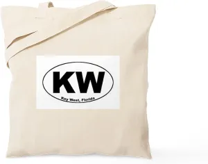 CafePress KW (Key West) Tote Bag Natural Canvas Tote Bag, Reusable Shopping Bag