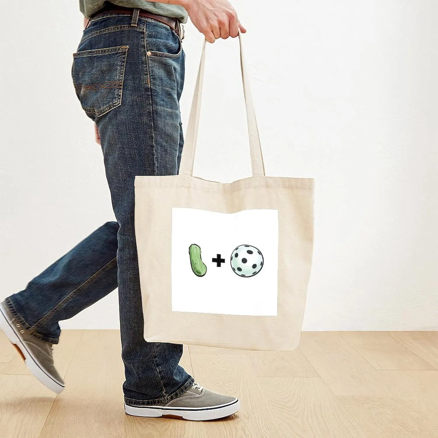 CafePress Pickle   Ball Tote Bag Natural Canvas Tote Bag, Reusable Shopping Bag