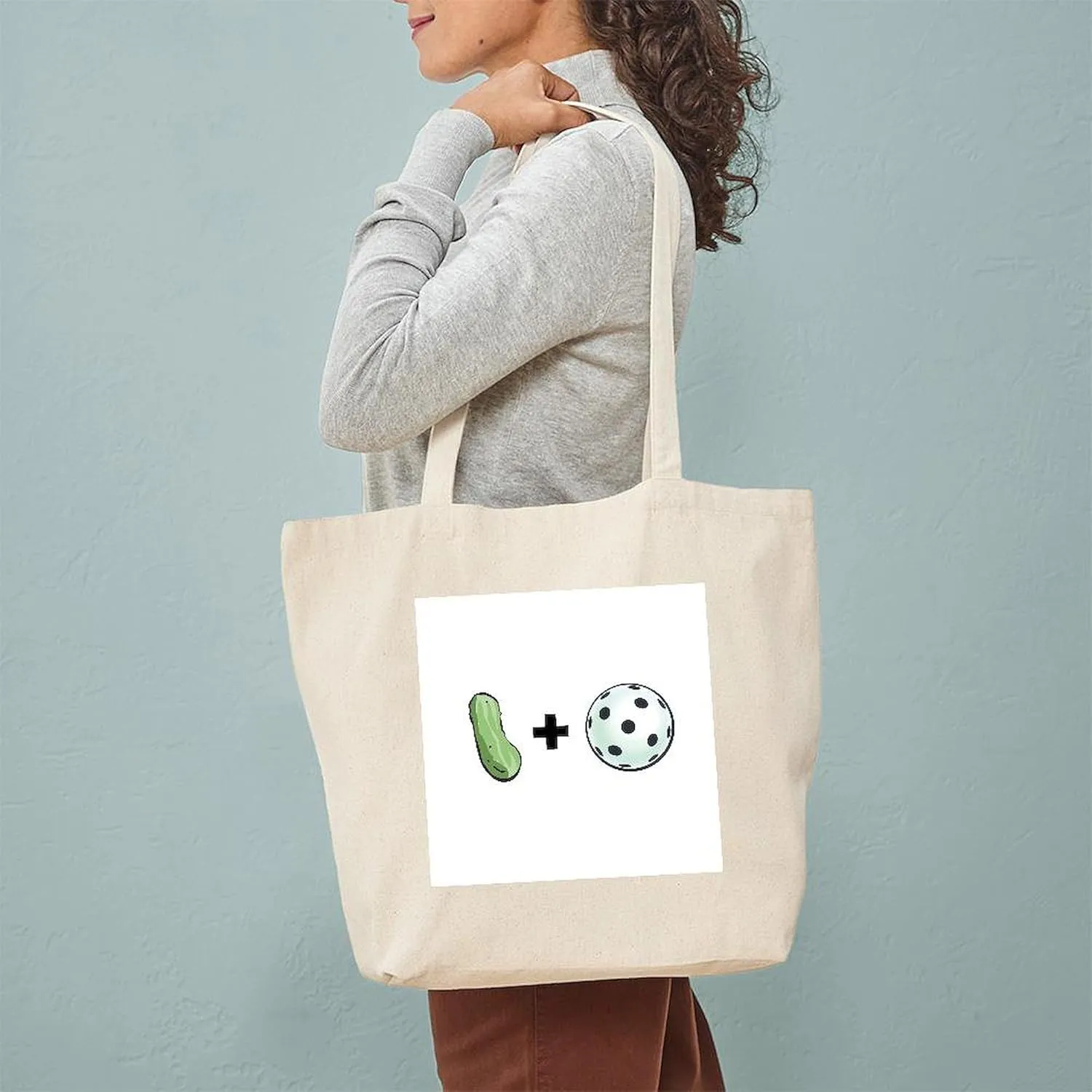 CafePress Pickle   Ball Tote Bag Natural Canvas Tote Bag, Reusable Shopping Bag