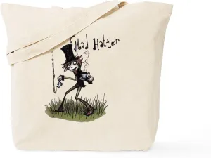 CafePress The Mad Hatter Tote Bag Reusable Natural Beige Canvas Shopping Bag