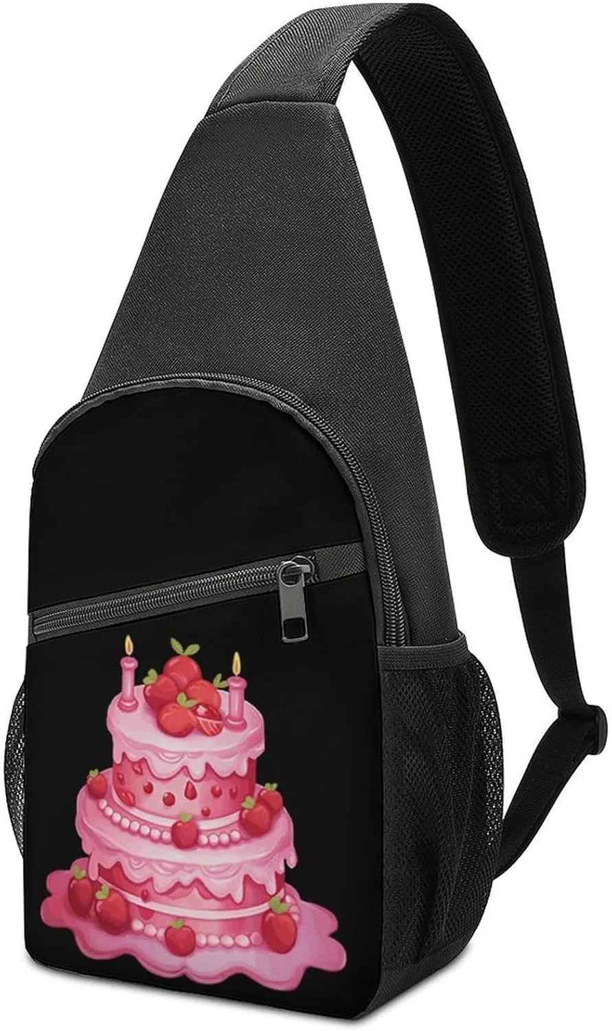 Cake Small Sling Bag Crossbody Bags Casual Chest Bag Daypack for Travel Sports Hiking