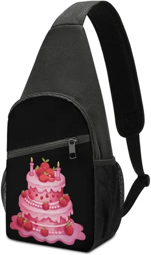 Cake Small Sling Bag Crossbody Bags Casual Chest Bag Daypack for Travel Sports Hiking