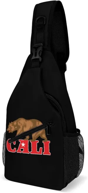 Cali Bear Fashion Sling Bag Backpack Crossbody Shoulder Chest Bags Hiking Daypack