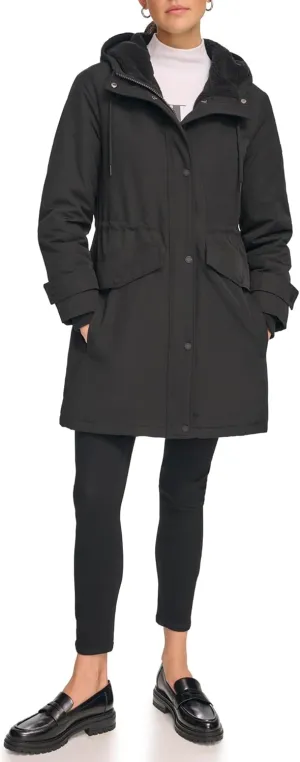 Calvin Klein Women's Long Water-Resistant Rain Jacket