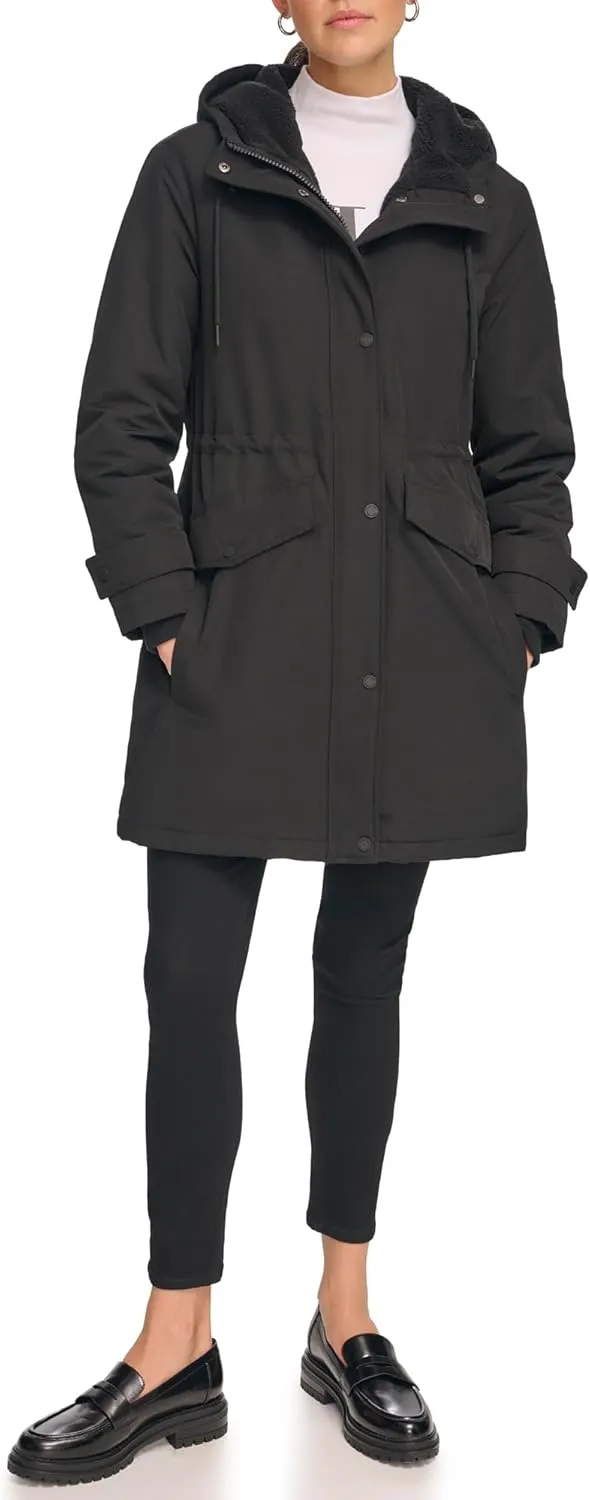 Calvin Klein Women's Long Water-Resistant Rain Jacket