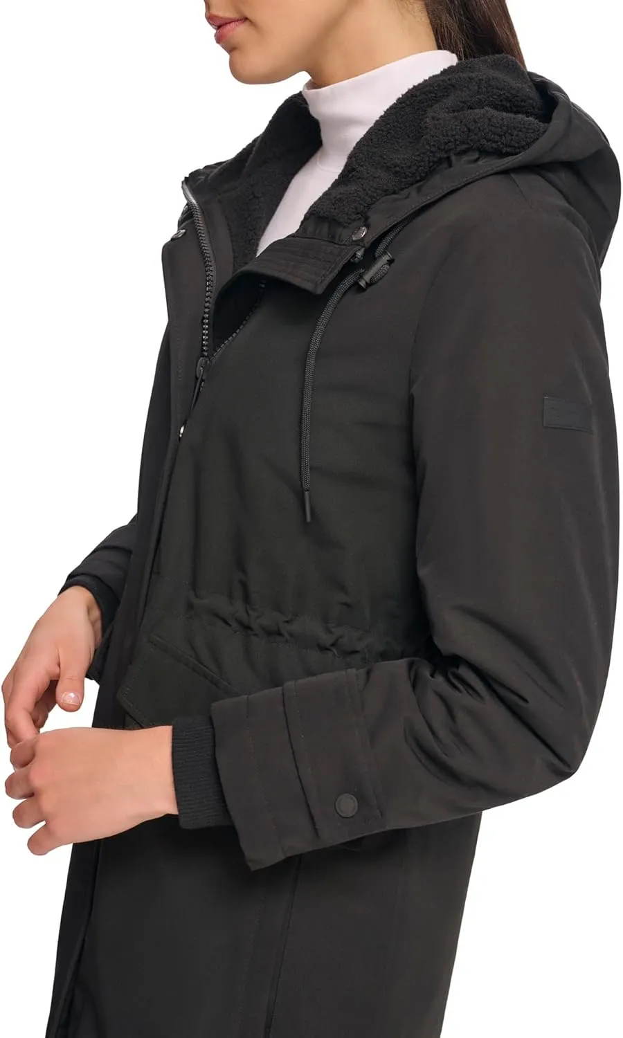 Calvin Klein Women's Long Water-Resistant Rain Jacket