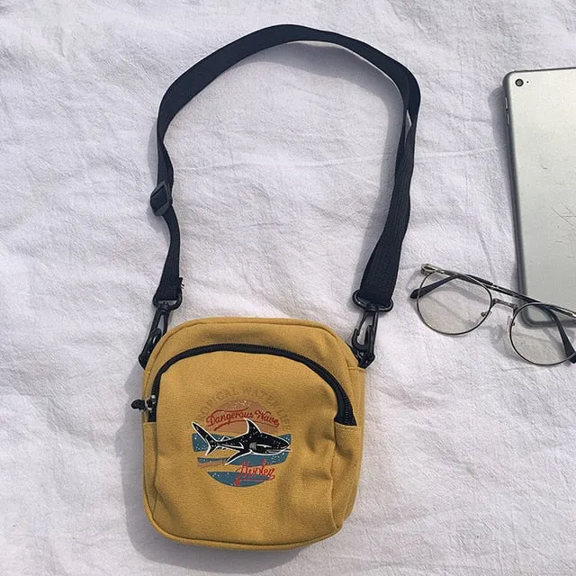 Canvas Cell Phone Simple Small Crossbody Bags