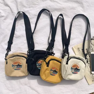 Canvas Cell Phone Simple Small Crossbody Bags