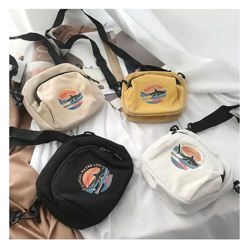 Canvas Cell Phone Simple Small Crossbody Bags