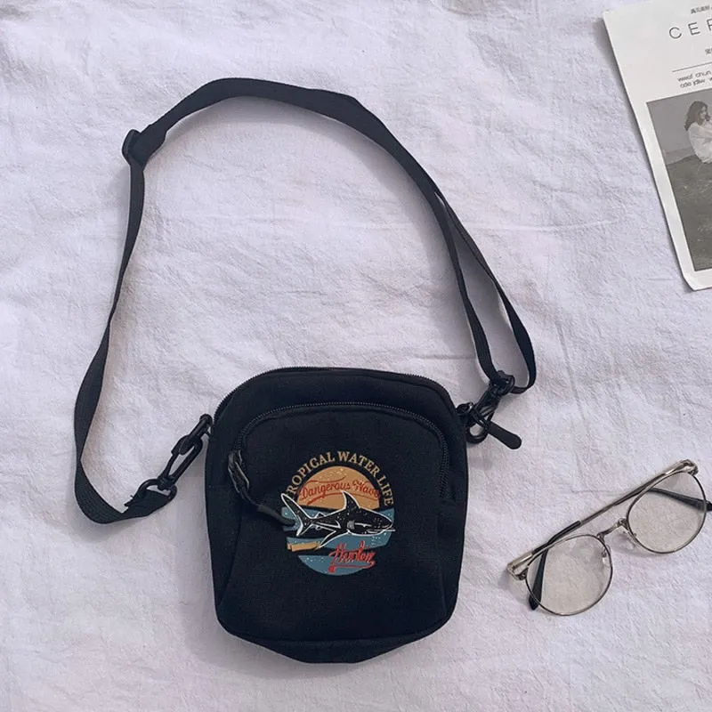 Canvas Cell Phone Simple Small Crossbody Bags