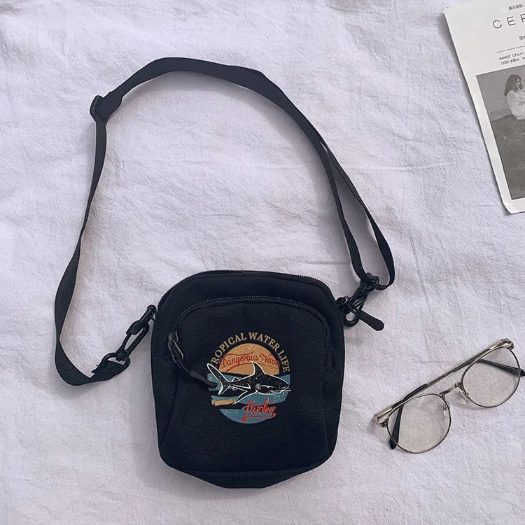 Canvas Cell Phone Simple Small Crossbody Bags