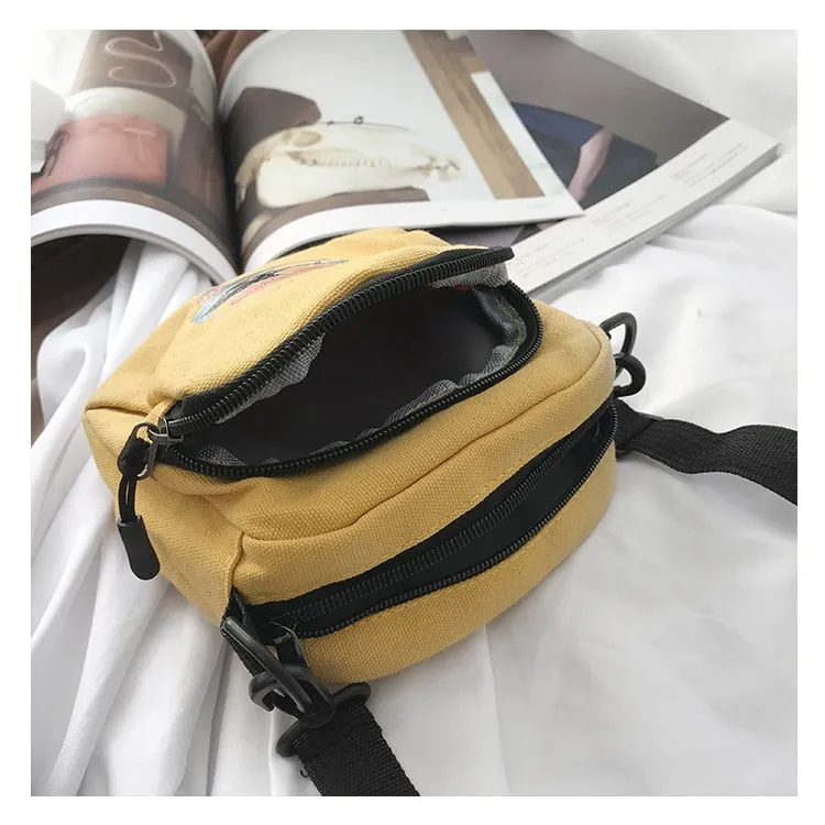Canvas Cell Phone Simple Small Crossbody Bags