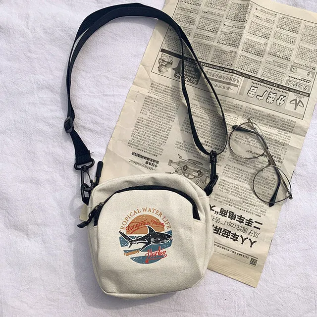 Canvas Cell Phone Simple Small Crossbody Bags