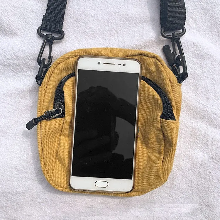 Canvas Cell Phone Simple Small Crossbody Bags
