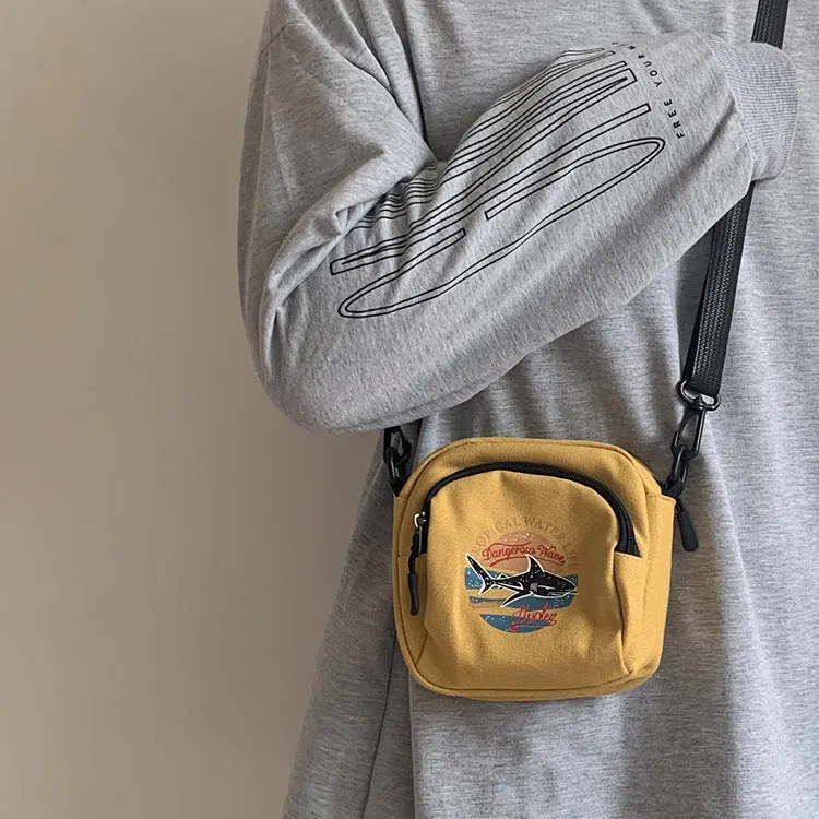 Canvas Cell Phone Simple Small Crossbody Bags