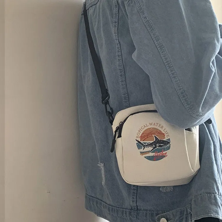 Canvas Cell Phone Simple Small Crossbody Bags