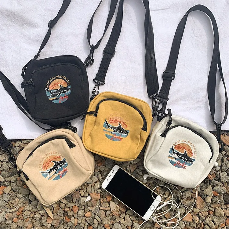 Canvas Cell Phone Simple Small Crossbody Bags