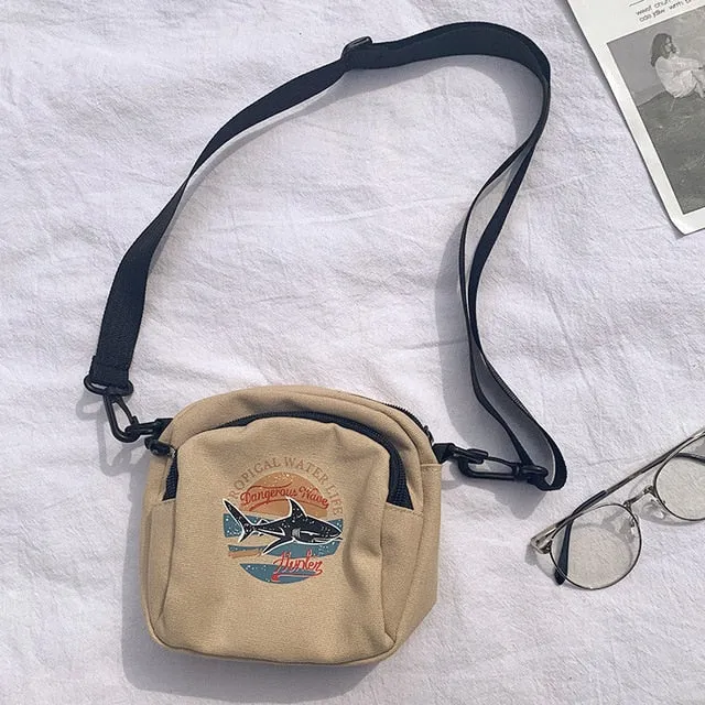 Canvas Cell Phone Simple Small Crossbody Bags