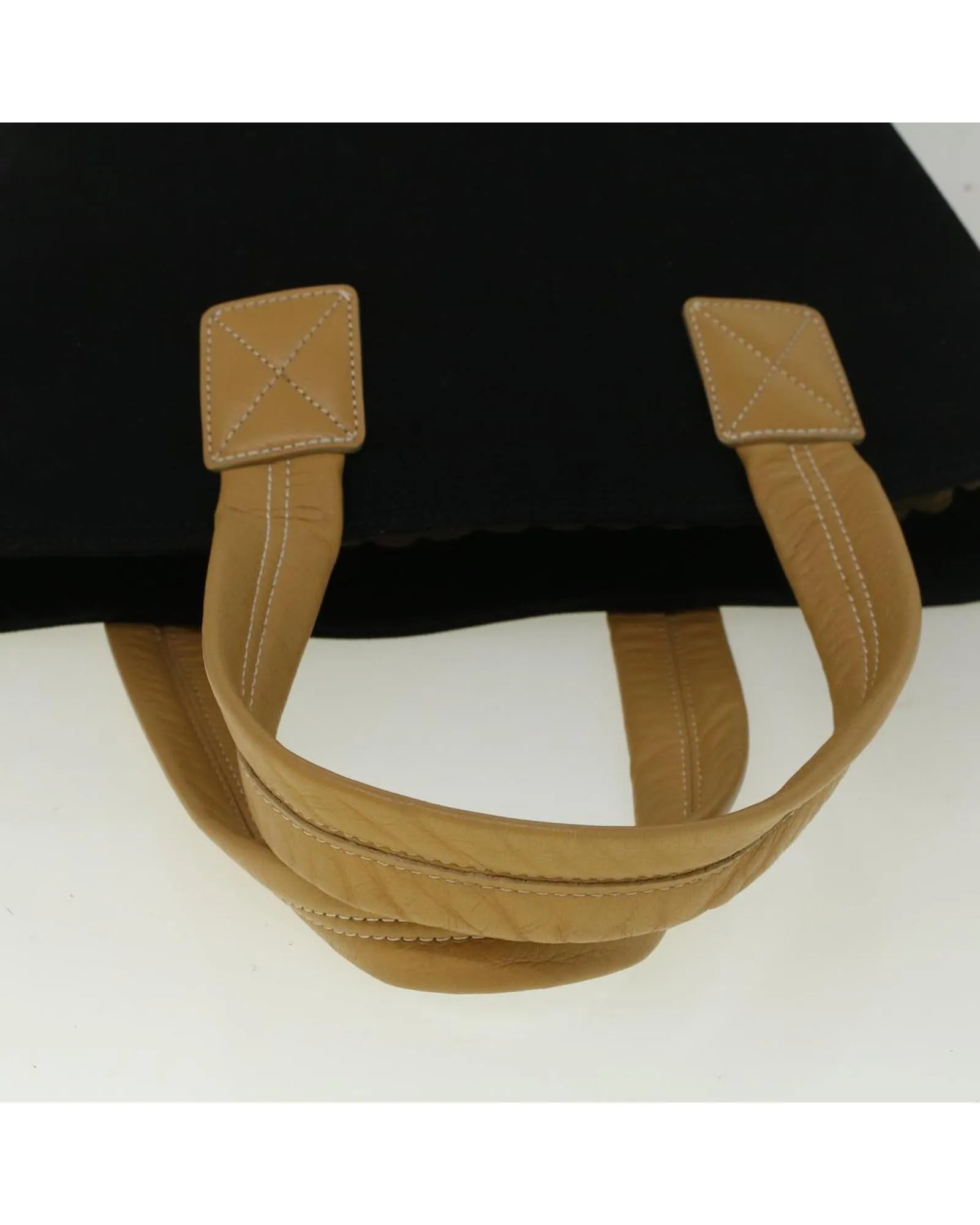 Canvas Tote Bag with Black and Beige Design