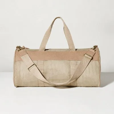 Canvas Travel Duffel Bag Khaki - Hearth & Hand with