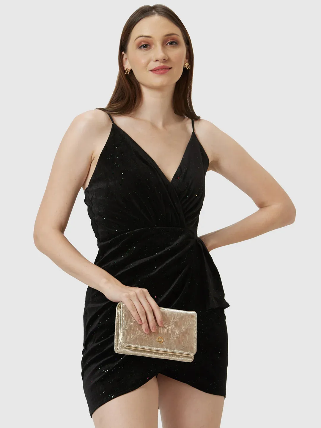 Caprese Eryka Clutch Medium Light Gold