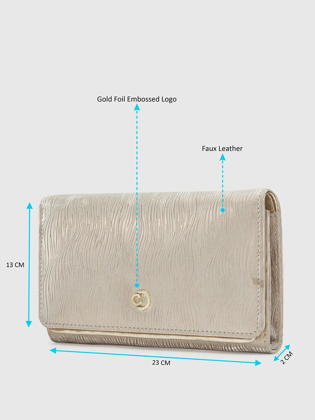 Caprese Eryka Clutch Medium Light Gold