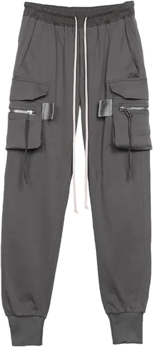 cargo pants multi-pocket casual pants for men(Grey,S)