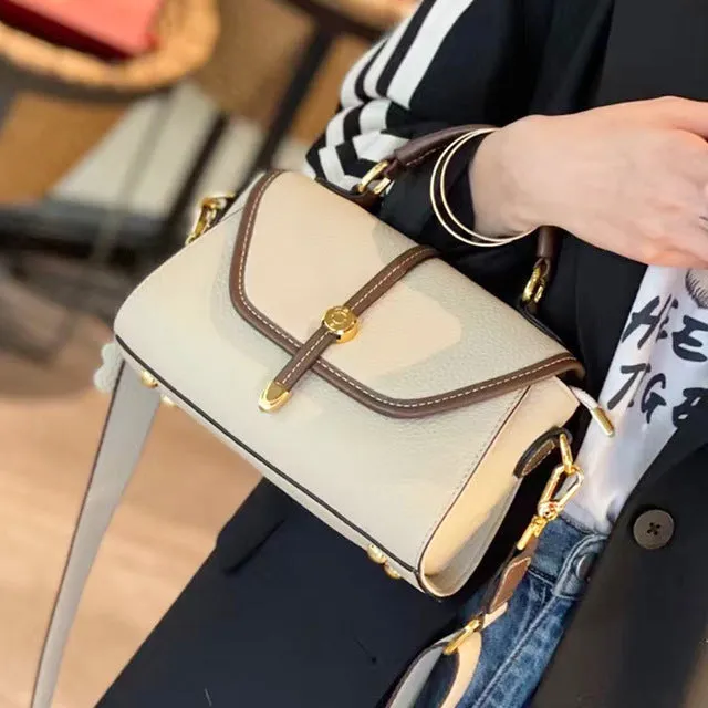 Carrot Hit Color Flap Bag 2 Straps Women Shoulder Bag