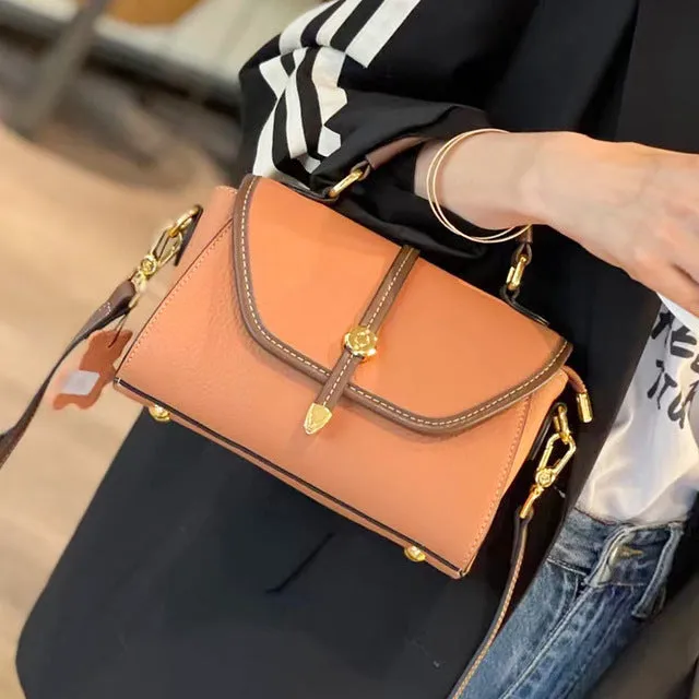Carrot Hit Color Flap Bag 2 Straps Women Shoulder Bag