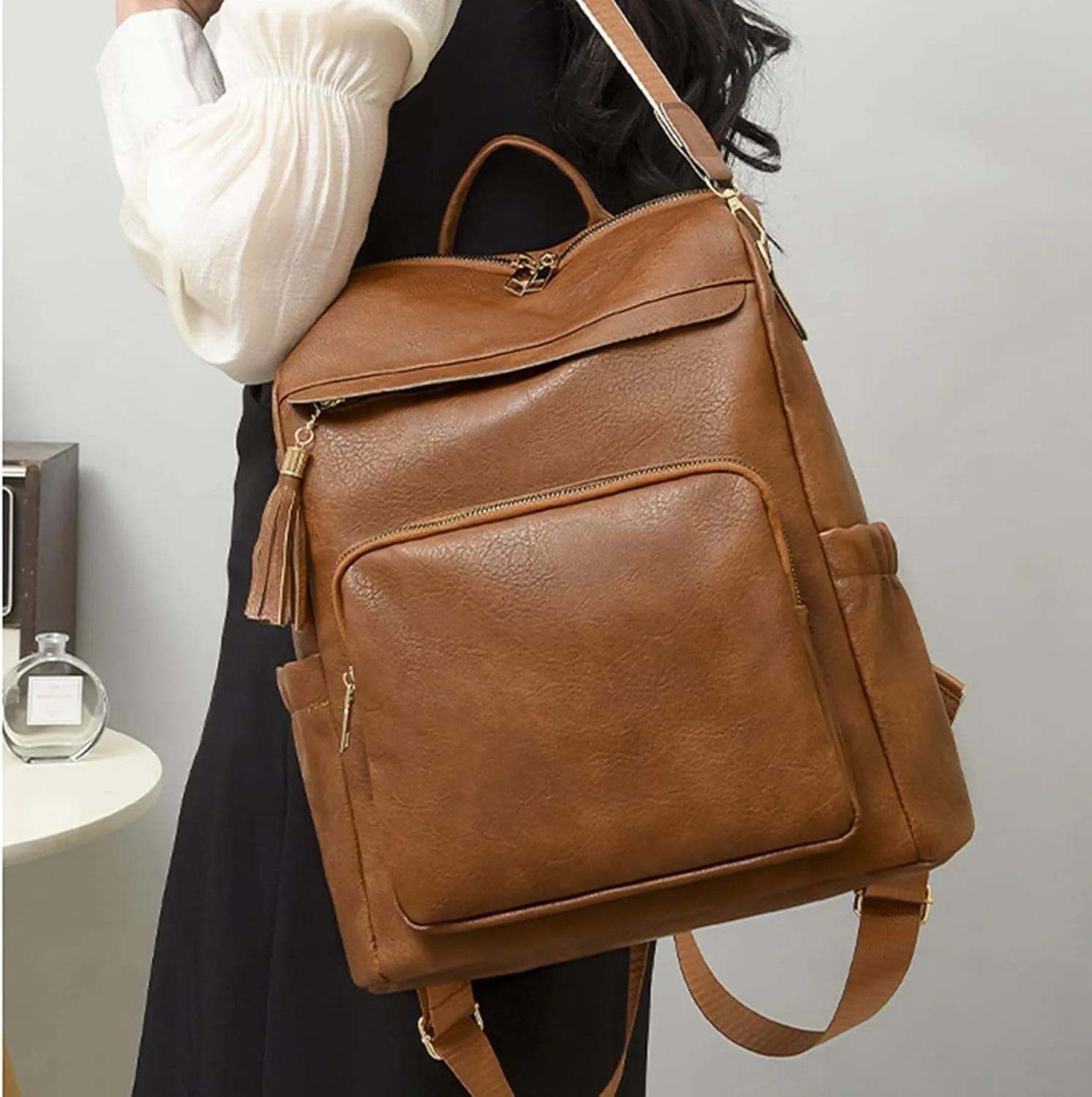 Carry on Backpack for Women Convertible Shoulder Bags with Wristlet for Work College Purse Necessities for Women