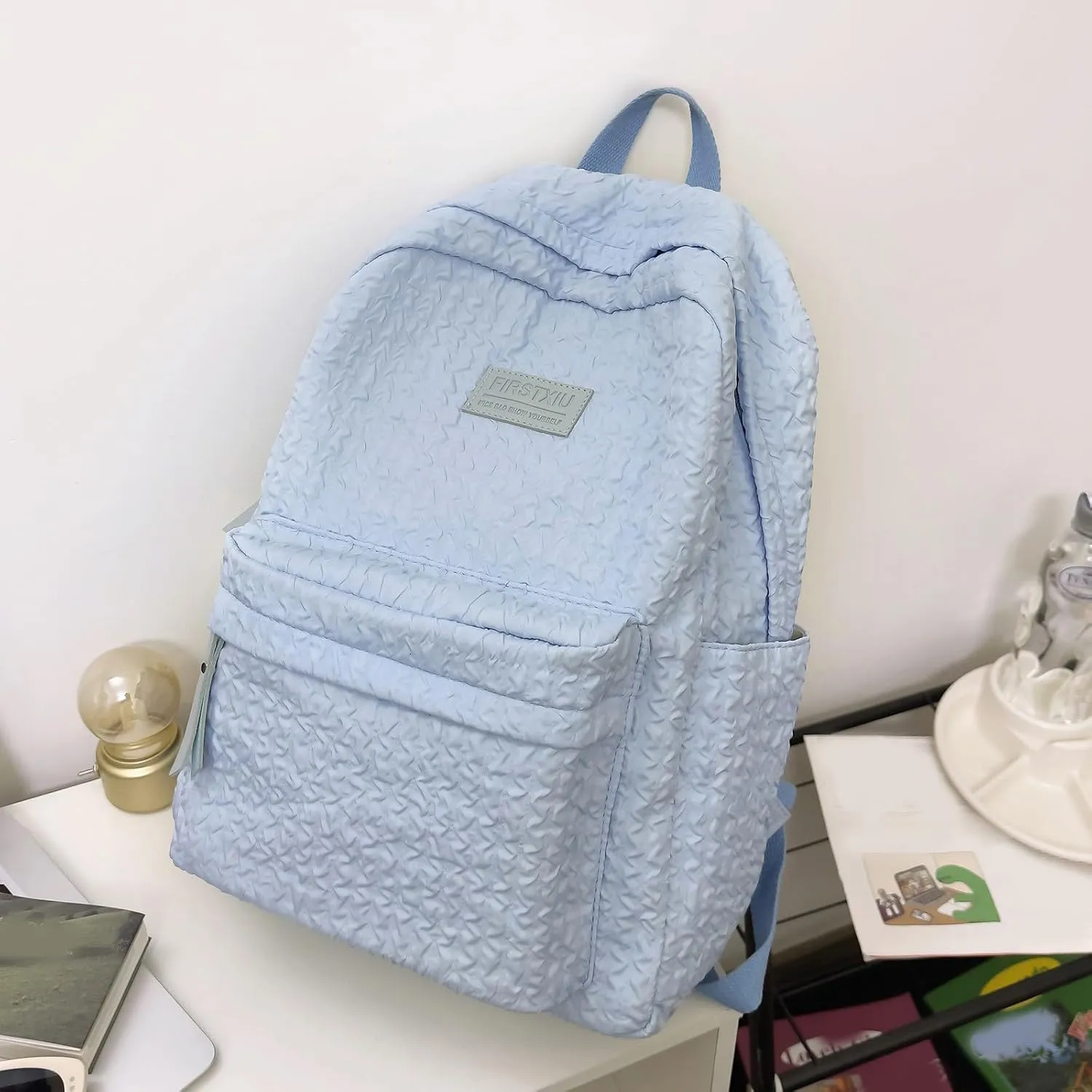 Carry On Backpack School Bag Simple Breathable Texture Pattern Waterproofing Lightweight Backpack New Durable