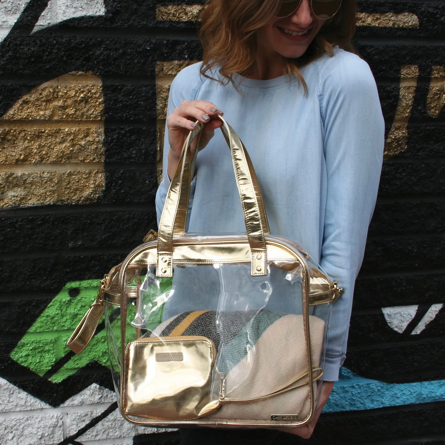 Carryall Tote - Gold and Clear