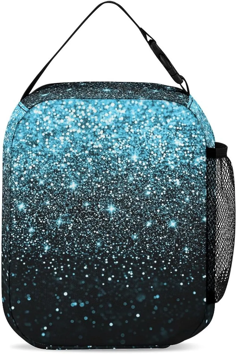 Casual Bags Set Blue Bling Glitter Sparkle Print Backpack Lunch Box Pencil Case for Kids Girls Boys School Bookbag for Students Children