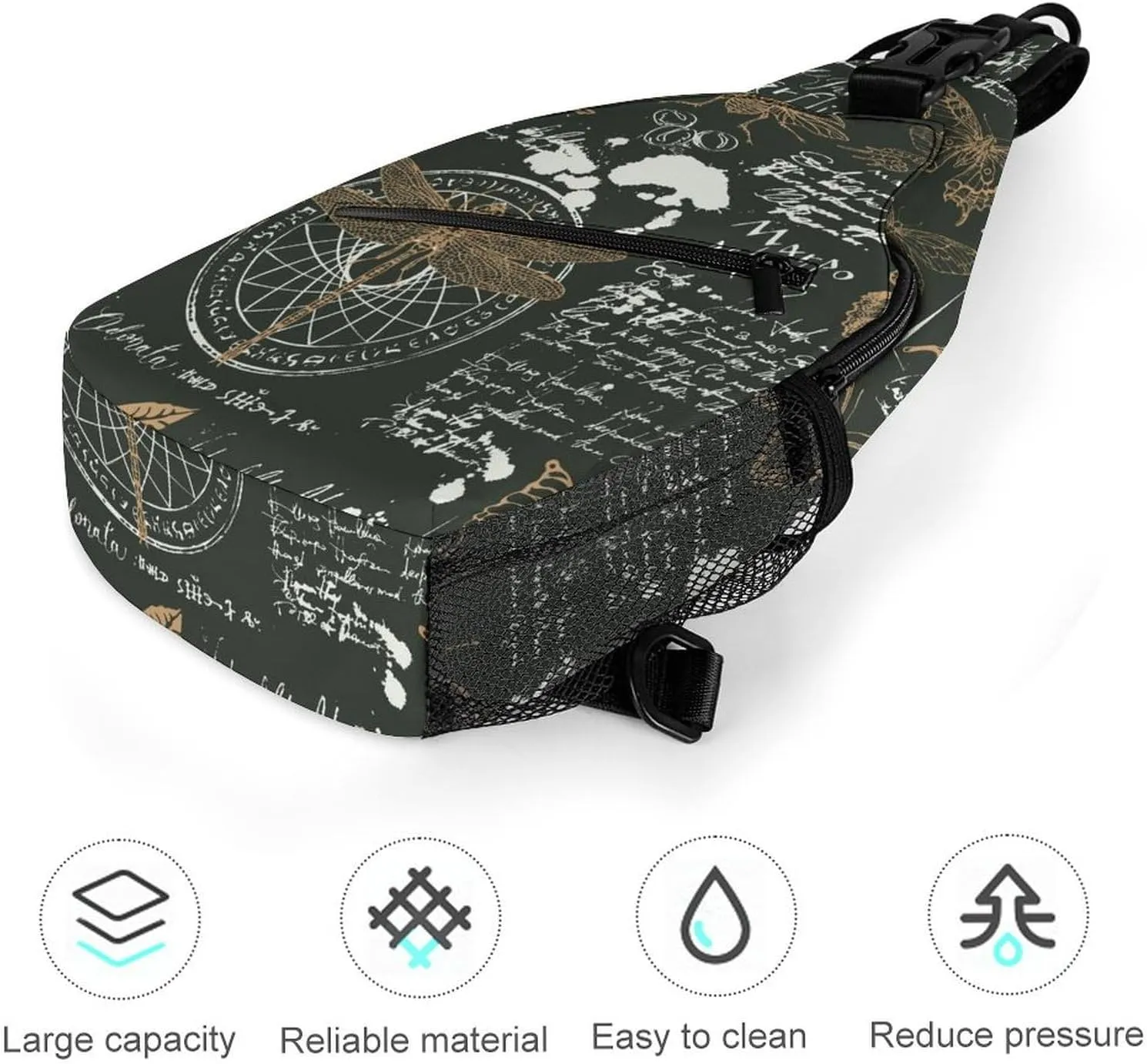 Casual Sling Backpack Butterflies-black Pattern Chest Bags Crossbody Sling Bag Travel Hiking Daypack Shoulder Bag for Women Men, 38x20cm, Style-5