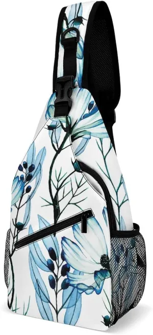 Casual Sling Backpack Chamomile-flowers-print Chest Bags Crossbody Sling Bag Travel Hiking Daypack Shoulder Bag for Women Men, 38x20cm, Style-4