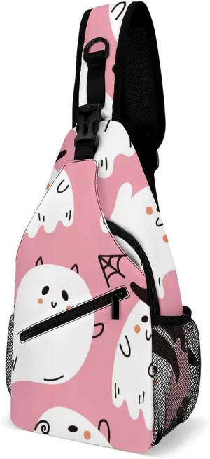 Casual Sling Backpack Cute-rainbows-doodle-style Chest Bags Crossbody Sling Bag Travel Hiking Daypack Shoulder Bag for Women Men