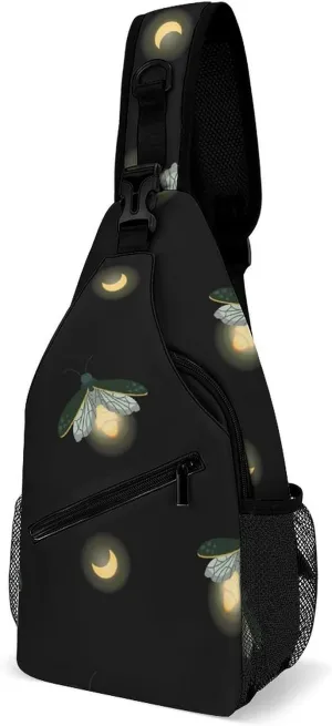 Casual Sling Backpack Fireflies-pattern Chest Bags Crossbody Sling Bag Travel Hiking Daypack Shoulder Bag for Women Men