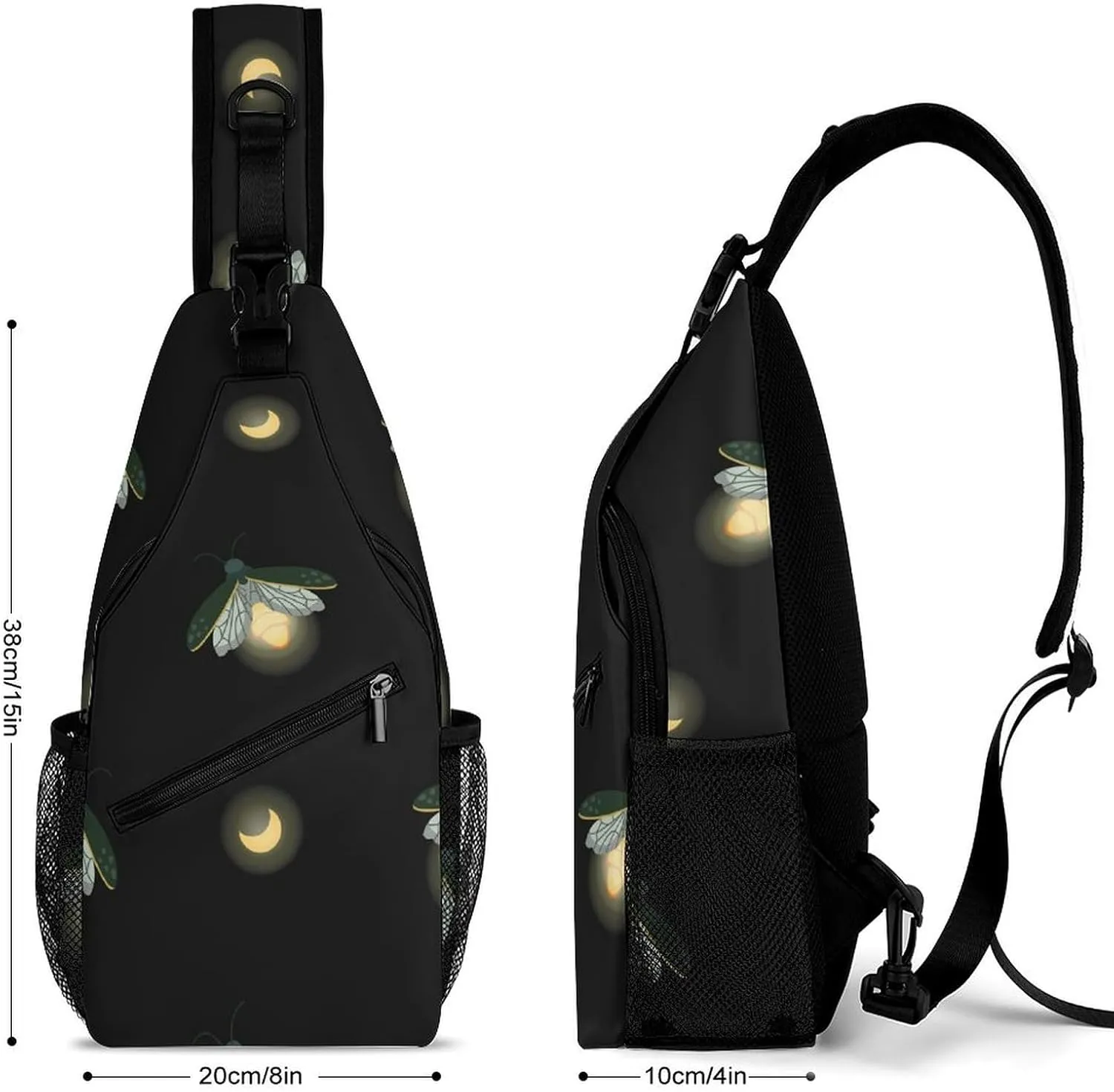 Casual Sling Backpack Fireflies-pattern Chest Bags Crossbody Sling Bag Travel Hiking Daypack Shoulder Bag for Women Men