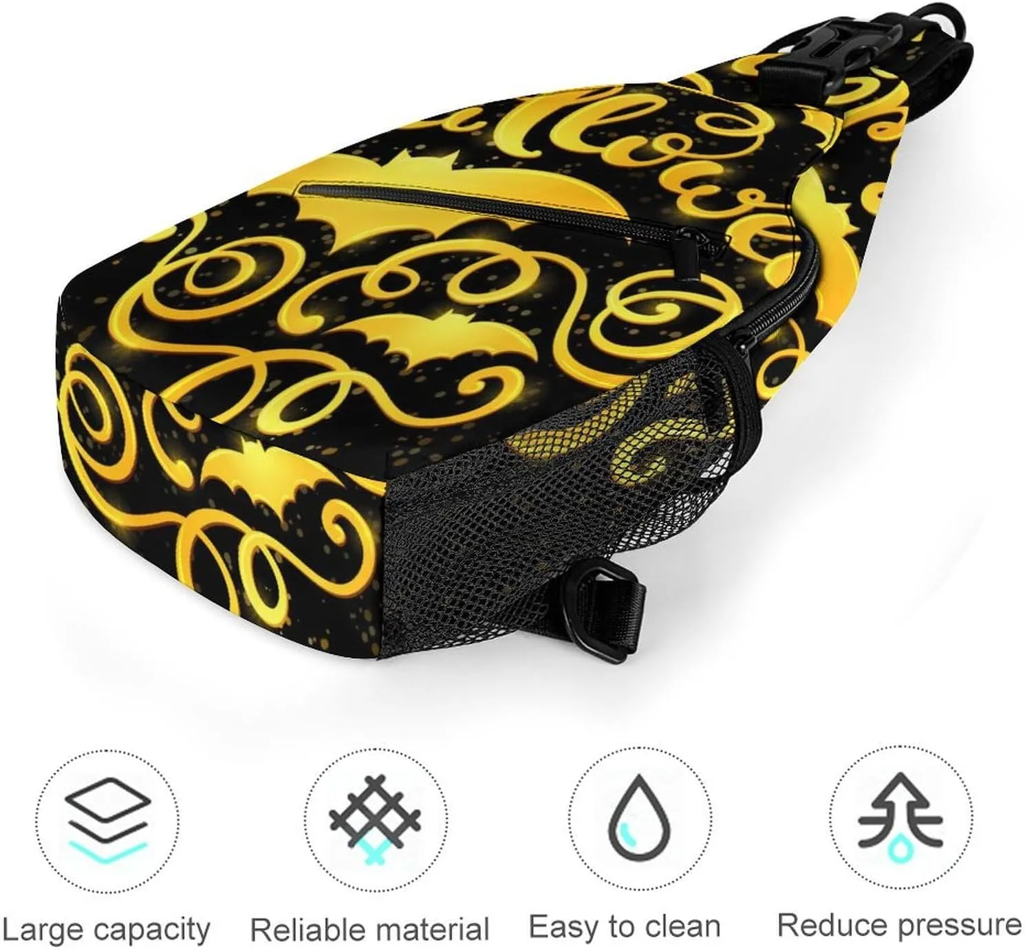 Casual Sling Backpack Happy-halloweens-texture Chest Bags Crossbody Sling Bag Travel Hiking Daypack Shoulder Bag for Women Men