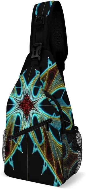 Casual Sling Backpack Lines-background Chest Bags Crossbody Sling Bag Travel Hiking Daypack Shoulder Bag for Women Men