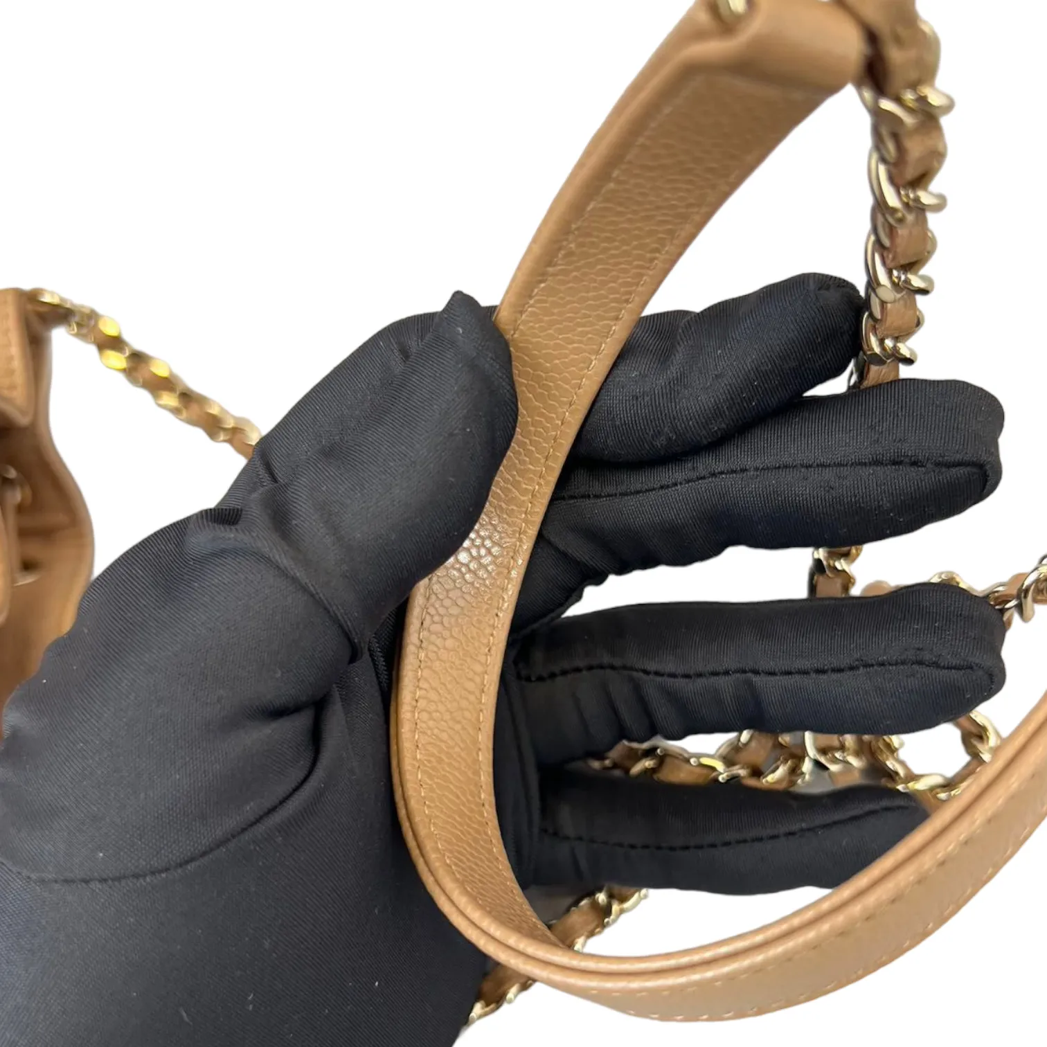 Caviar Mini Bucket Caramel Brown Bag GHW