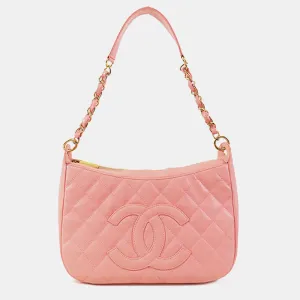 CC Quilted Caviar Shoulder Bag
