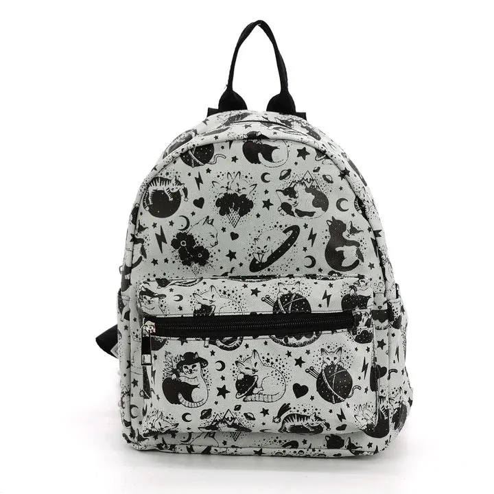 Celestial Cat Collage Mini Backpack