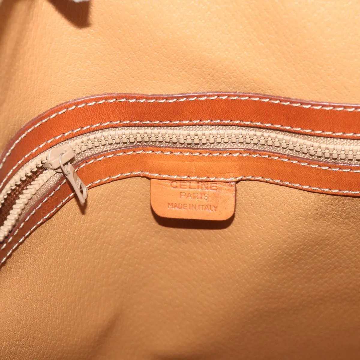 CELINE Macadam Canvas Tote Bag PVC Leather 2way Brown Auth ki4253