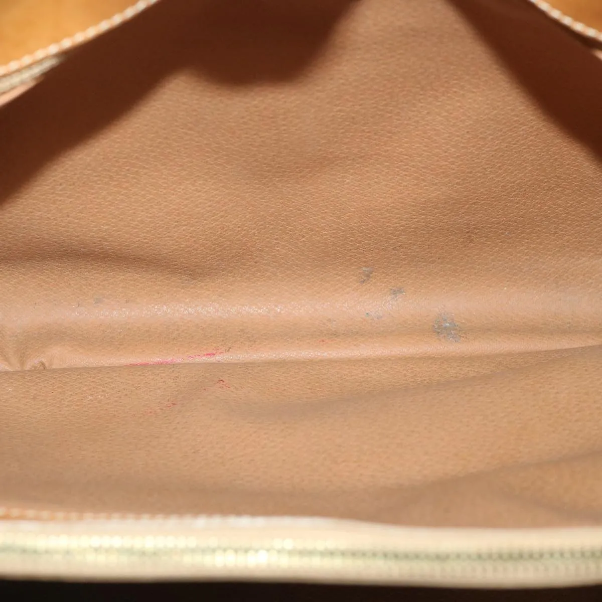 CELINE Macadam Canvas Tote Bag PVC Leather Beige Auth 56305