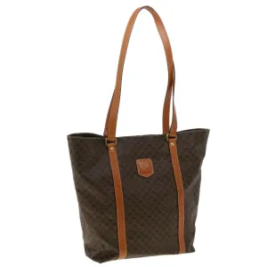 CELINE Macadam Canvas Tote Bag PVC Leather Brown Auth am3232