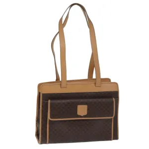 CELINE Macadam Canvas Tote Bag PVC Leather Brown Auth ep3734