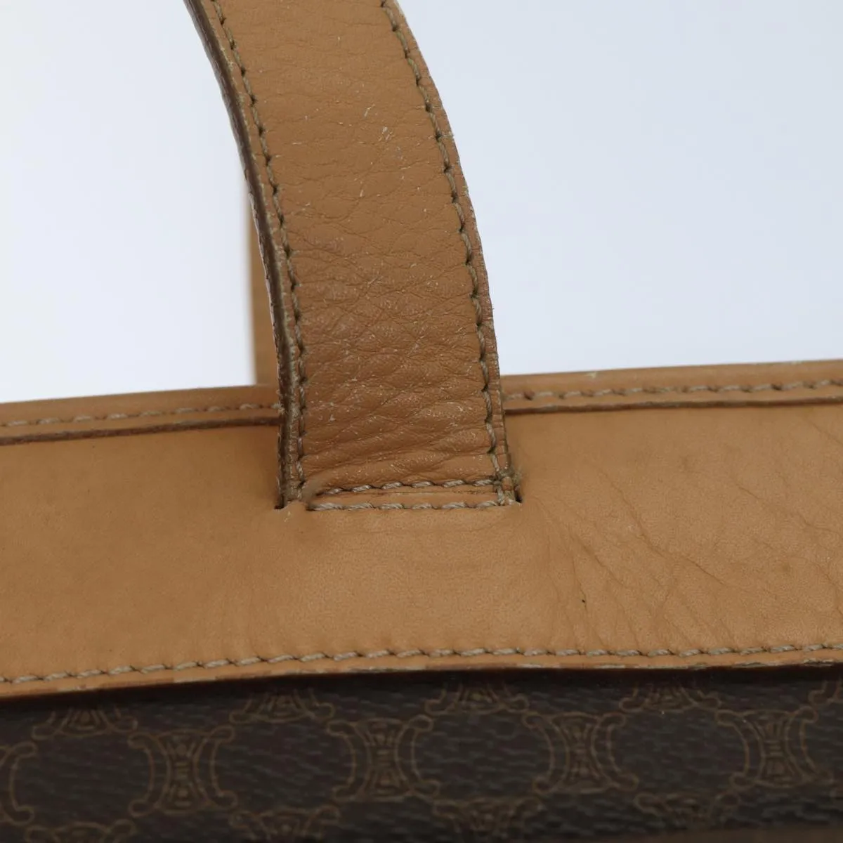 CELINE Macadam Canvas Tote Bag PVC Leather Brown Auth ep3734